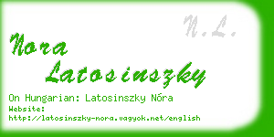 nora latosinszky business card
