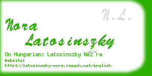 nora latosinszky business card